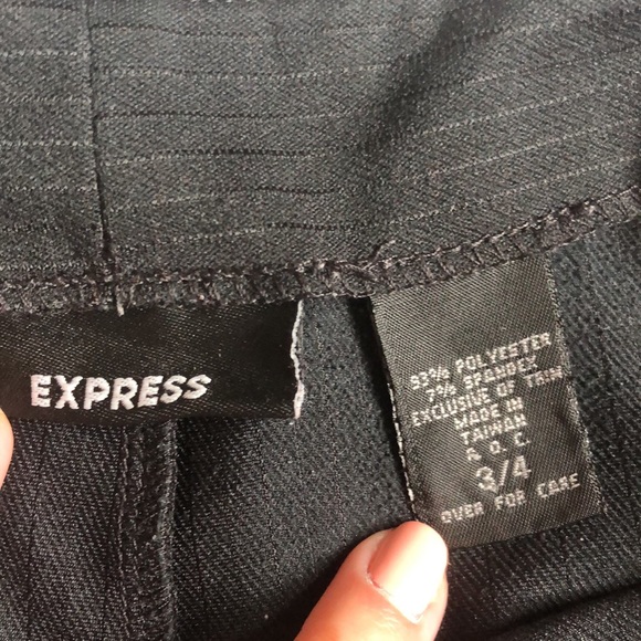 Express Black Lace Detail Business Casual Straight Leg Slacks Pants - Picture 7 of 7